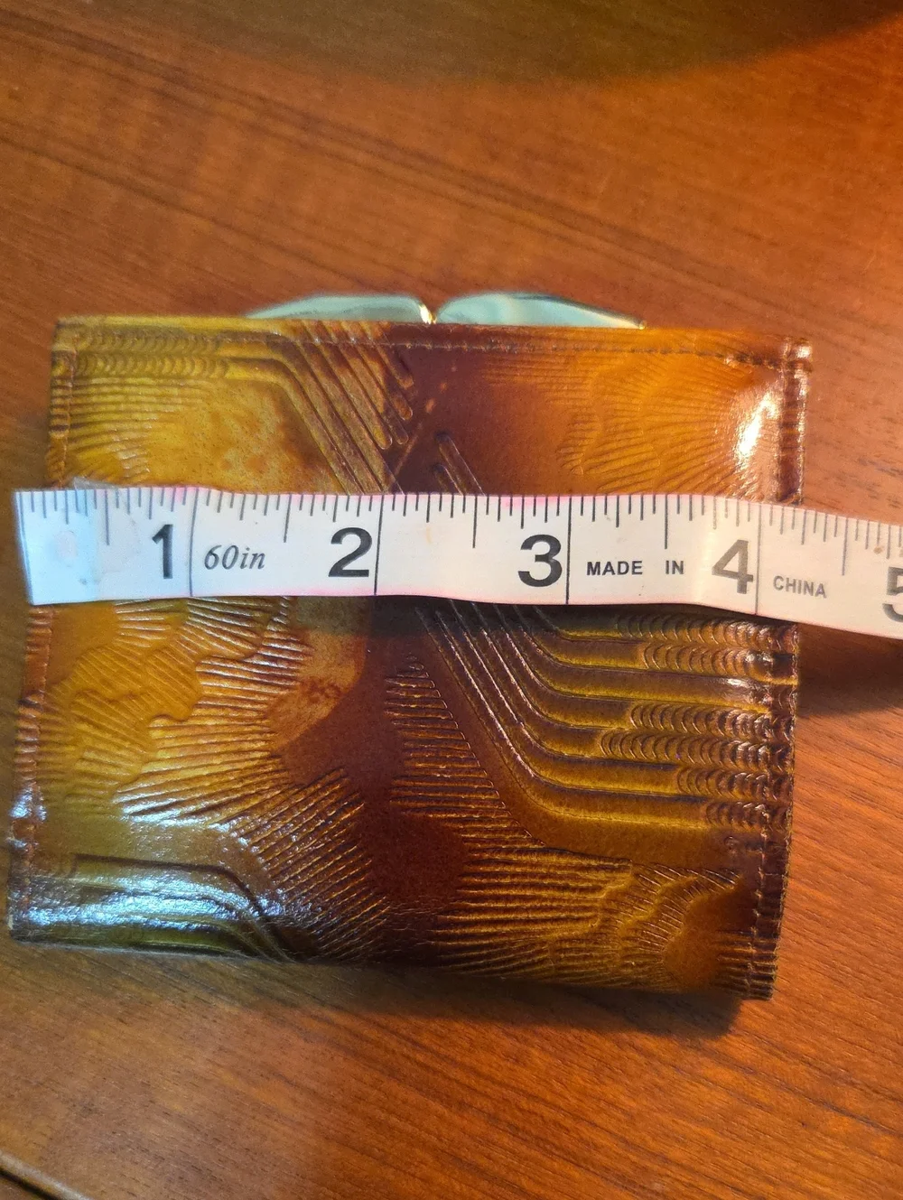 Vintaged Embossed Textured Brown Leather Wallet